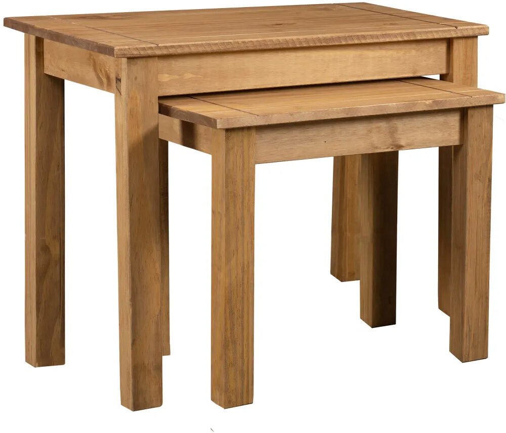 August Grove Marquez Solid Wood Nesting Tables Brown 53.5cm H X 56cm W X 40cm D