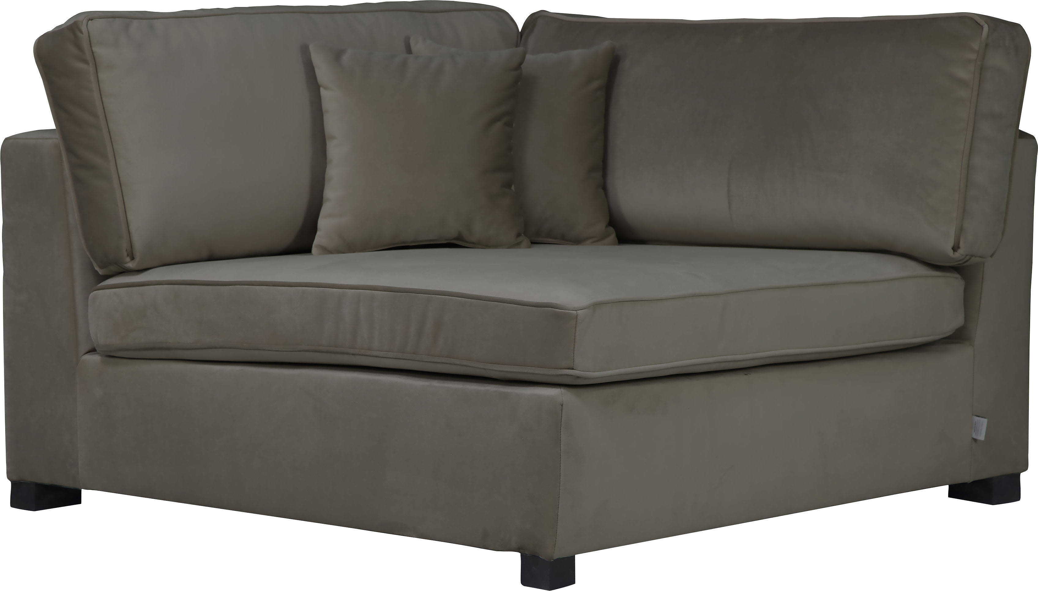 Sofa HOME AFFAIRE "Skara XXL", grau (taupe), B:130cm H:86cm T:130cm, 100% Polyester, Sofas, Sofa, Eckelement zur individuellen Polstergarnitur-Gestaltung taupe B/H/T: 130cm x 86cm x 130cm, Samtoptik, links