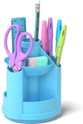 WHITE LABEL Mini organizador de secretária  Giratório   Azul pastel