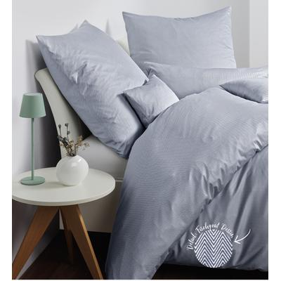 Bettwäsche JANINE "Interlock-Jersey59000 3", grau (platin), B/L: 155cm x 200cm, 1 Stk., 1 Stk., Interlock-Jersey, B/L: 80cm x 80cm, Interlock-Jersey, Obermaterial: 100% Baumwolle, Bettwäsche, Bettwäsche, mit Reissverschluss