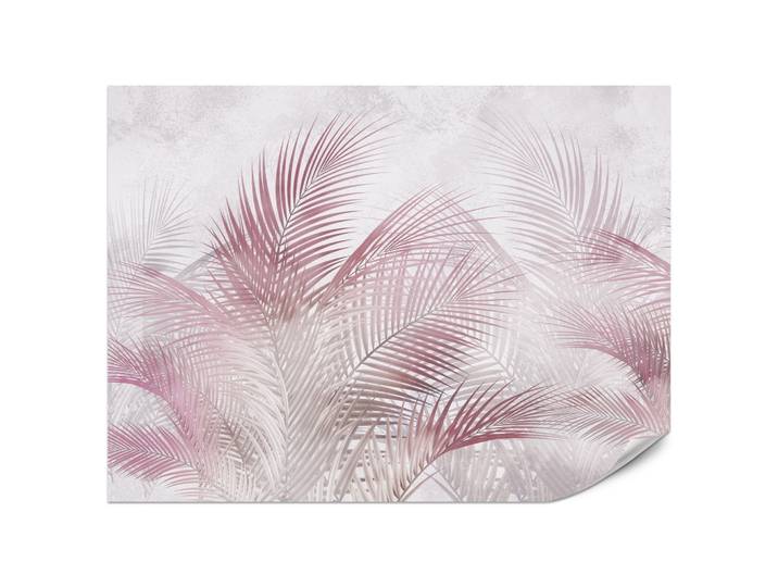 FOTOTAPETE für Schlafzimmer Rosa Palmenblätter Fein Vintage Pastell 200x140