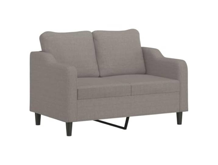 KTHLBRH 3-teiliges Sofaset mit Kissen Taupe aus Stoff 2-Sitzer, 3-Sitzer, Fußstütze, 4 Kissen, 5 Kissen, Schaumgummi, Metall, Sperrholz