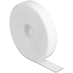 DELOCK Klettband auf Rolle L 5 m x B 20 mm weiß