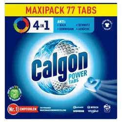 Calgon 4in1 Tabs 77 Stück Wirksamer Schutz vor Kalk, Korrosion, Schmutz und Gerüchen