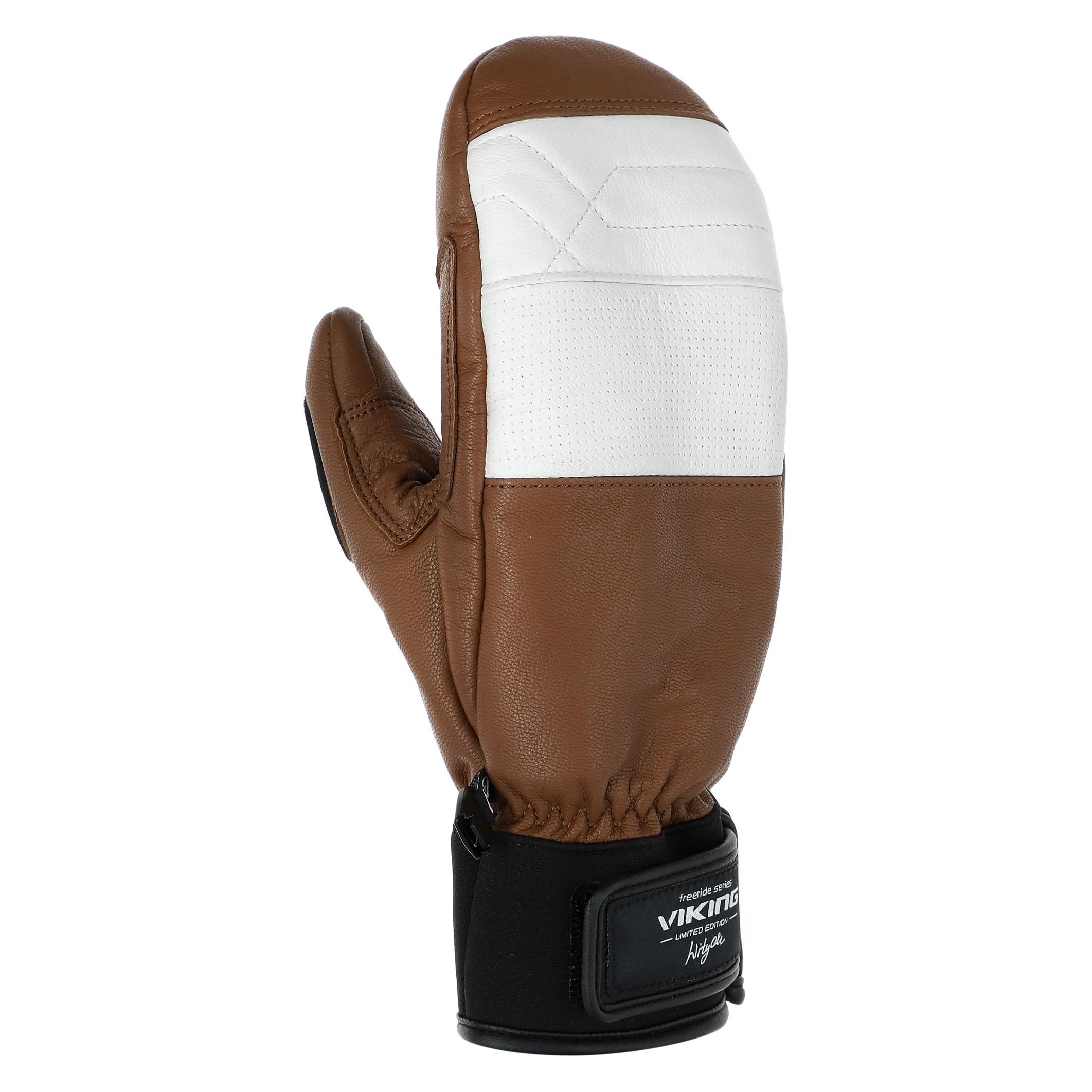 Viking Skihandschuhe Send It - brown/white (7) (111/28/2020/8801)