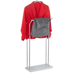 Relaxdays Herrendiener Metall Dunkelbraun,Silber