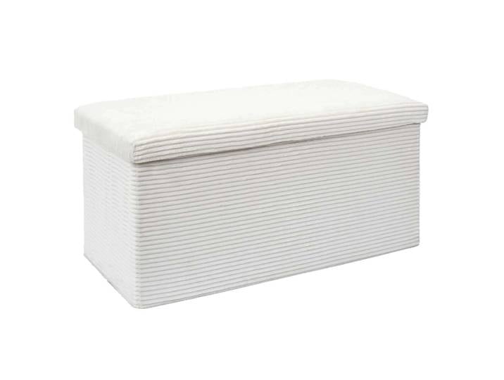 Banc de rangement pliable effet côtelé beige