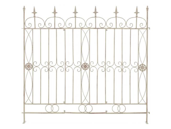 CLP Gartenzaun Metall antik-creme, Creme, 124x116 cm, Gartenzubehör