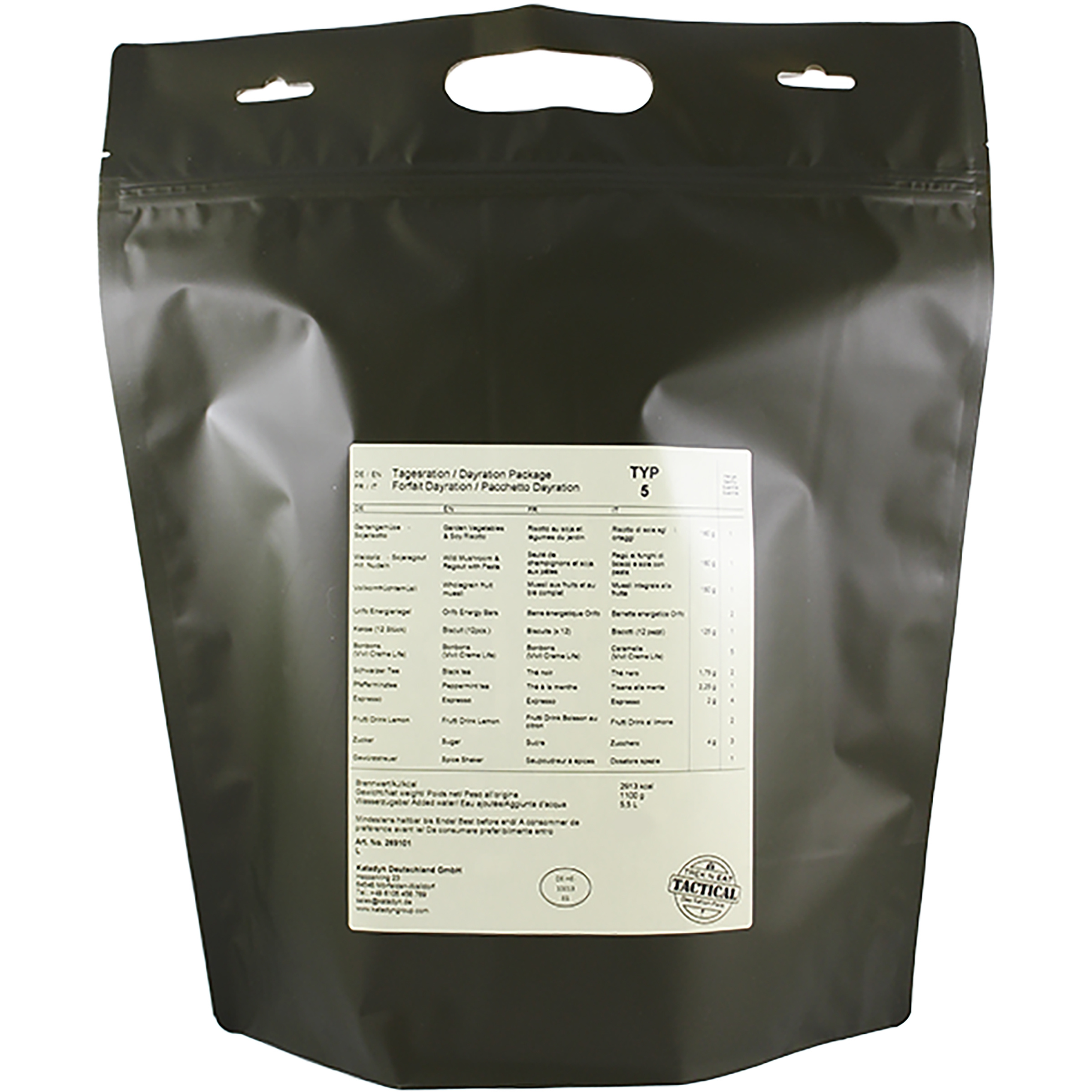 Trek'n Eat Day Ration Pack Typ 5 Tactical Line-vegetarisch Trekkingnahrung Größe 1,1kg