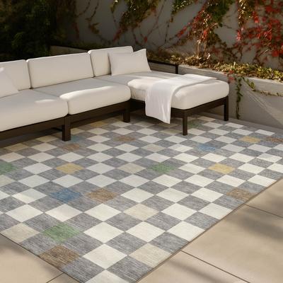 Addison Rugs Machine Washable Indoor/ Outdoor Contemporary Checkerboard Chantille Rug
