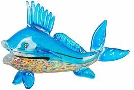 Dale Tiffany 11.5 IN Tall Coronado Handcrafted Art Glass Fish Figurine