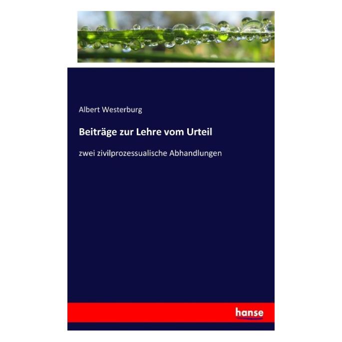 Hansebooks Beiträge zur Lehre vom Urteil (Albert Westerburg) (55921140)