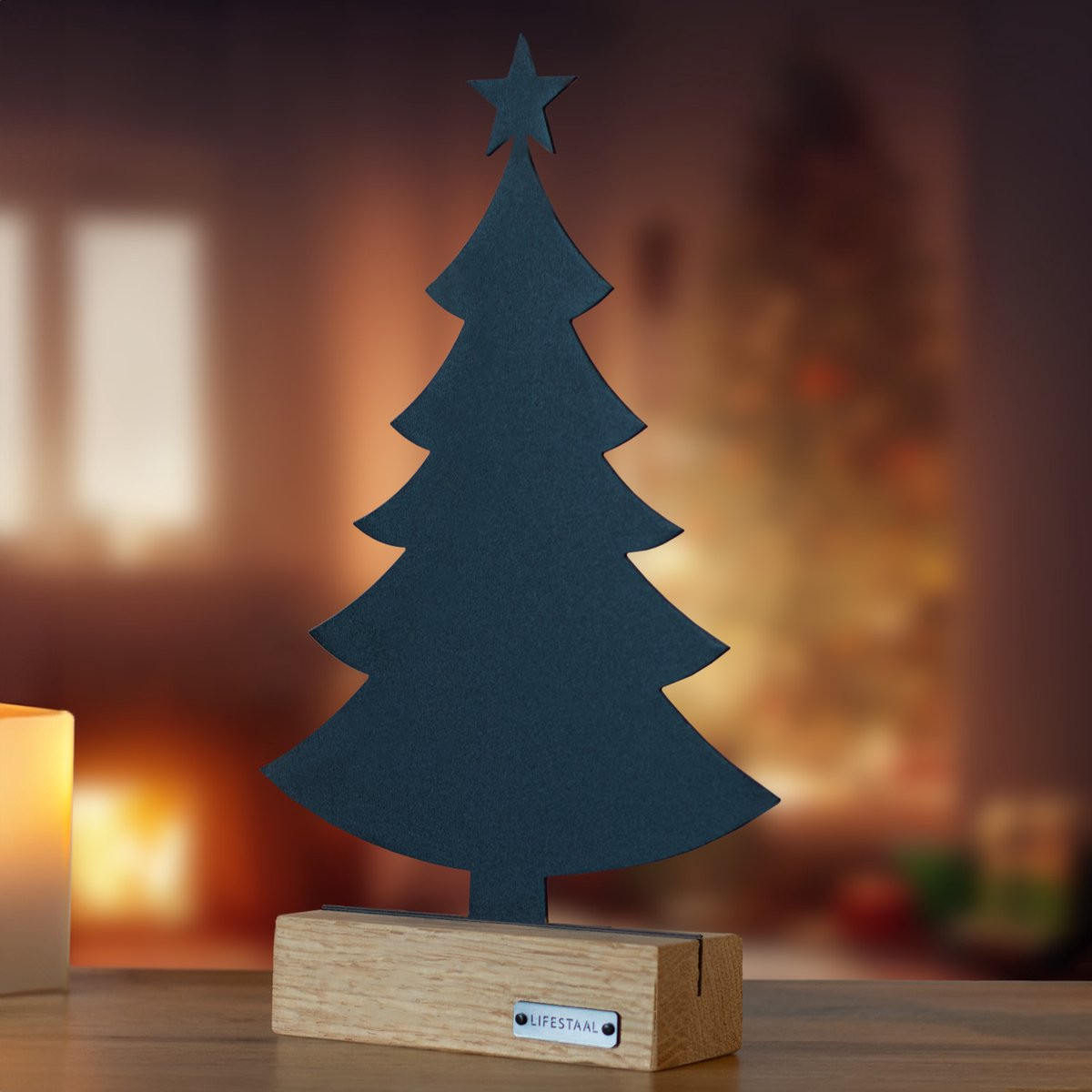 Lifestaal Ornament op voet Kerstboom Kerstversiering B: 20 cm, H: 31,5 cm