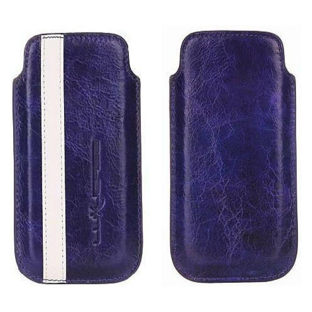 Luxucase Ledertasche Grösse M blau-weiss (Apple iPhone 4, Apple iPhone 4s) (25445086)