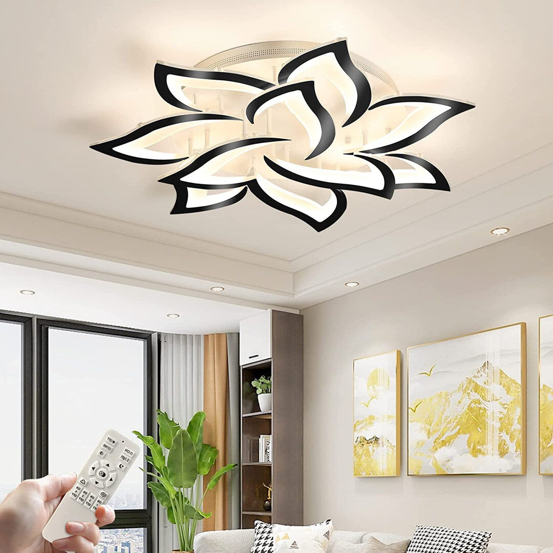 Blue Elephant Izzabella 10-Light 85cm Acrylic LED Flush Mount White 10cm H X 85cm W X 85cm D