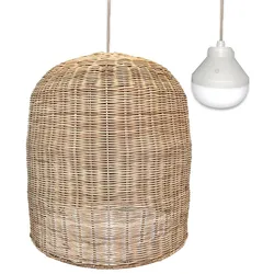 Lumisky GIACOMO RGB H45CM kabellose Pendelleuchte Rattan Beige