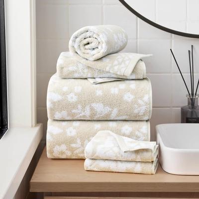 "Lucky Brand Folk Floral 6-Piece Bath Towel Set 2 Bath towels 2 Hand towels 2 Washcloths - 28""x54""/16""x26""/12""x12"""