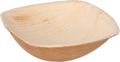 Schalen Papstar QUADRATO Pure, Einweg, quadratisch, L 90 x B 90 x H 25 mm, wasser- & hitzebeständig, Palmblatt, natur, 25 Stück