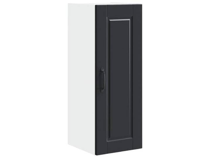 IBUQDDV Wandschrank Porto Schwarz 30 x 31 x 80 cm Holzwerkstoff Wandmontage,geräumige Regalböden,klare Linien,minimale Verzierungen,Innenbereich,Küchenutensilien