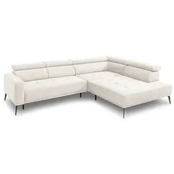 SOMETA Ecksofa Monterrey Stoff Weiß