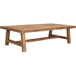 Couchtisch Monastery aus recyceltem Teakholz, Massivstil, rechteckig, naturfarben, 130x70 cm