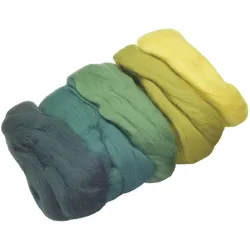 3x Heyda Mix, Garn + Wolle, Gelb, Grün