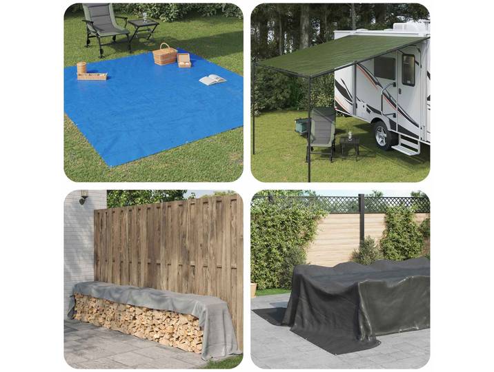 vidaXL Abdeckplane 260 g/m² 8x10 m Grau HDPE