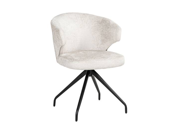 Drehbarer Design Stuhl „Milly“ mit Armlehnen Cream Chenille Richmond Interiors