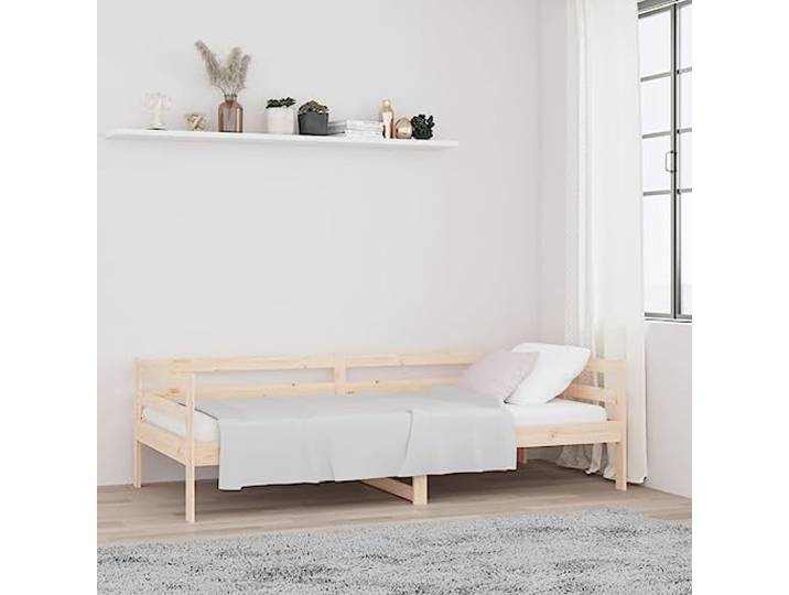 RJPLMFV Tagesbett ohne Matratze, 80 x 200 cm, Kiefernholz, massiv Multifunktionales Schlafsofa, Sicherheitsstangen, 3 Seiten, Lattenrost, Aufbewahrung unter dem Bett
