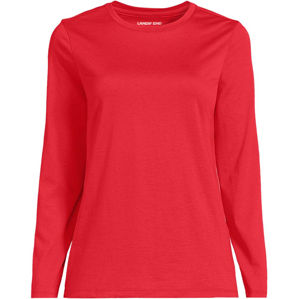Supima-Shirt, Langarm in Plus-Größe, Damen, size: plus, Rot, Baumwolle, by Lands' End