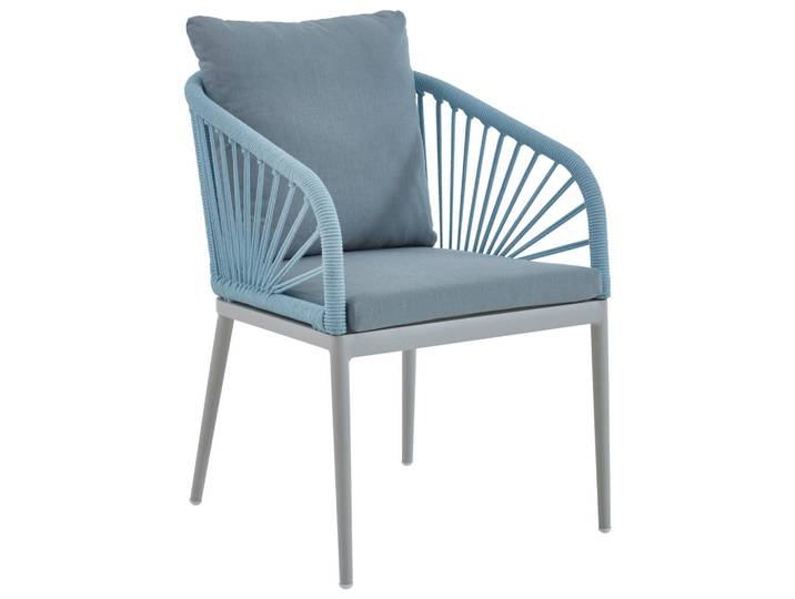 Niehoff Garden Gartensessel, Blaugrau, Metall, Textil, Füllung: Schaumstoff, Rundrohr, 56x87x63 cm, Stoffauswahl, inklusive Armlehnen, Gartenmöbel, Gartenstühle, Gartensessel