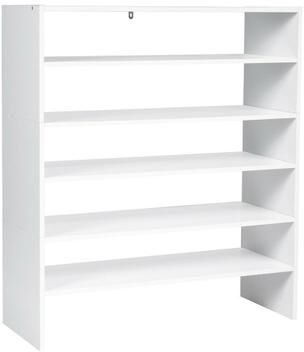 Costway 3 Pieces 31-Inch Stackable Multi-Shape Shoe Rack-White