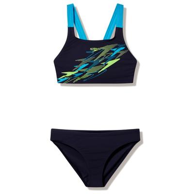 Speedo - Women's Medley Logo V-Back Bikini Set - Bikini Gr 40 blau