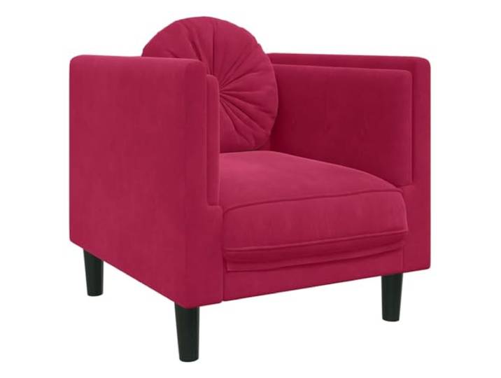 GHVBNMF Sessel mit Kissen Weinrot Samt Polstersessel 71x77x70cm Weich gepolsterter Lounge Clubsessel aus Samtstoff mit rundem Kissen für Wohnzimmer und Schlafzimmer bis 110 kg