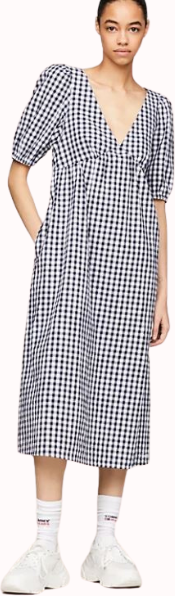 VESTIDO TOMMY JEANS GINGHAM MIDI MUJER