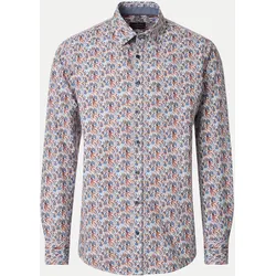 Freizeithemd Gemustert 100-100 blau XL
