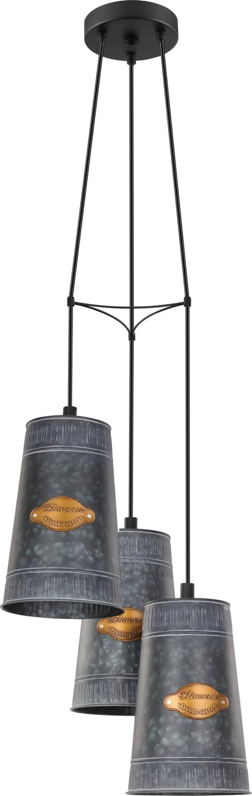 Eglo Honeybourne 3-lichts hanglamp zwart