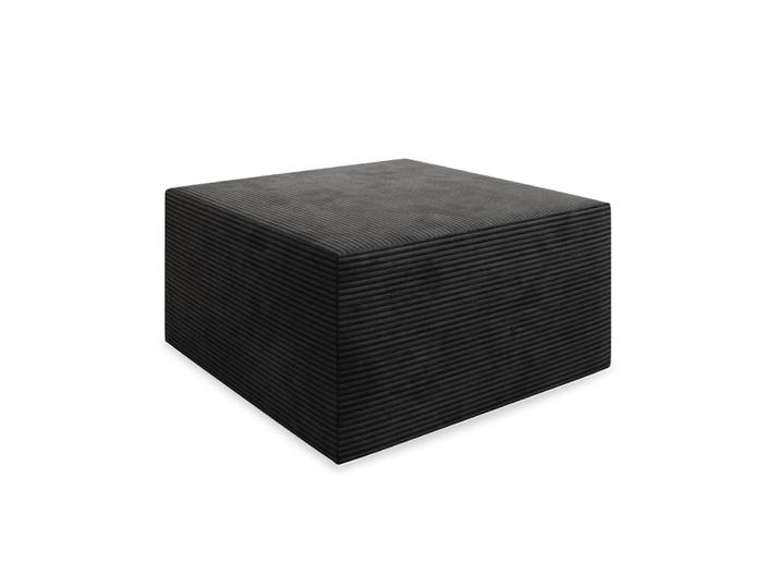 Pouf carré xl en velours côtelé noir