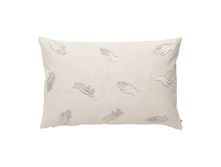 Broste Copenhagen Taie d oreiller Touch 40x60 cm Intense bleu-off white'