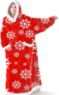 Inspire Curations Oversized Fleece Hoodie Wearable Blanket snow 150cm