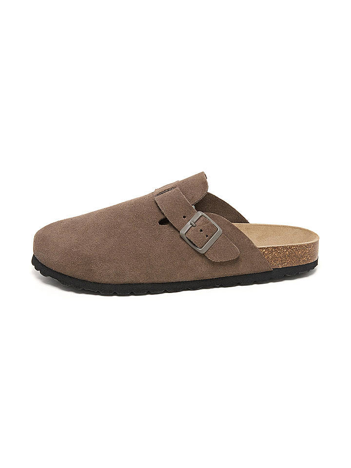 BABUNKERS Family Leder-Clogs in Braun - 43