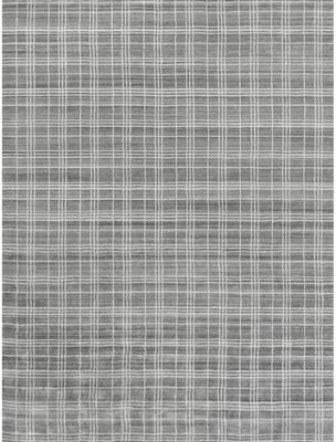 Exquisite Rugs Fairbanks handloomed Bamboo Silk Silver/White Area Rug