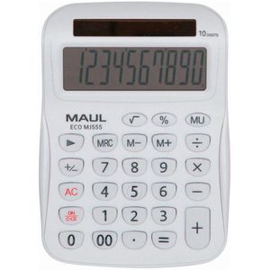 Maul Taschenrechner ECO MJ 555, weiß, 10-stelliges LC-Display, Solarbetrieb