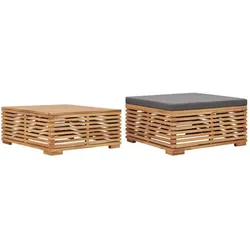 vidaXL, Gartenlounge, Cabela (Tisch und Fussstütze)