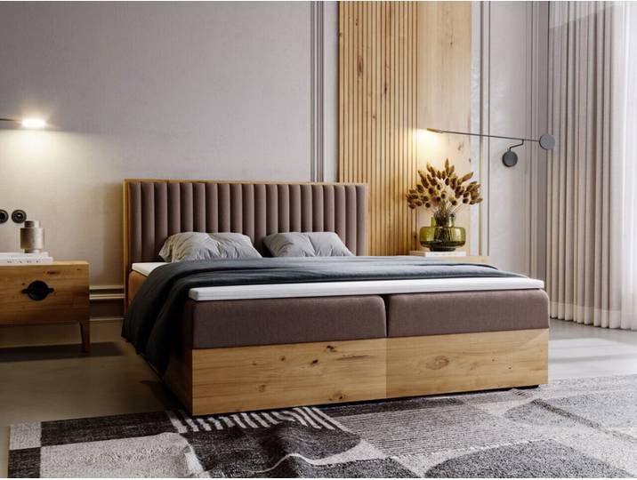 Boxspringbett mit Bettkasten 140x200 Forest Braun