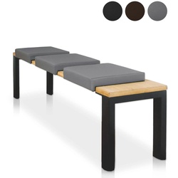 Lycce Bankauflage Kunstleder Klemmkissen 1 Leiste, extra weiche Polsterung (6cm Höhe), Sitzkissen Bank rutschfest, 100.000 Scheuertouren, Banktiefe ab 35 cm