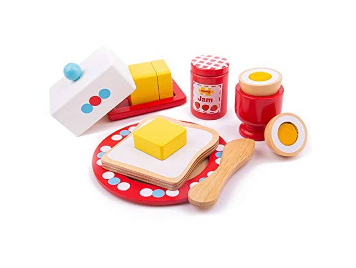Bigjigs Toys Wooden ontbijt Set - Play Food en Role Play for Children