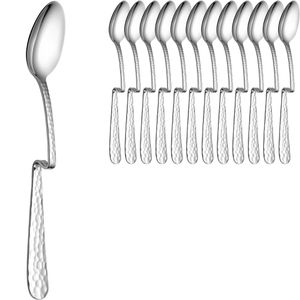 Leonardo Latte-Macchiato-Löffel Matera 071062, 19,5 cm, Edelstahl 18/10, silber, mit Knick, 12 Stück