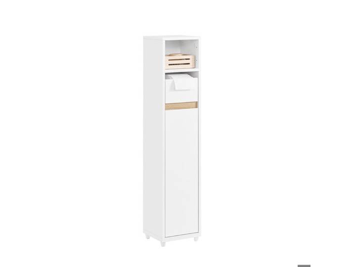 Meuble de salle de bain compact - SOBUY - 20x20x96 cm - Blanc - Étagère réglable - Tiroir intégré
