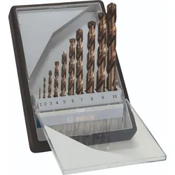 Bosch PRO Metallbohrer-Set Robust Line HSS-Co, DIN 135, 135°, 10-teilig, 1 - 10 mm - 2607019925